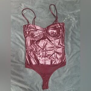 Leather corset top NWOT